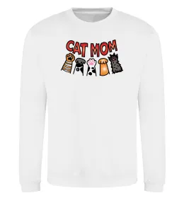 Свитшот Cat mom лапки Белый фото