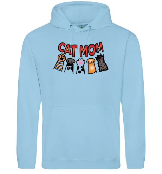 Жіноча толстовка (худі) Cat mom лапки Блакитний фото