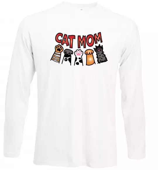 Лонгслів Cat mom лапки Білий фото
