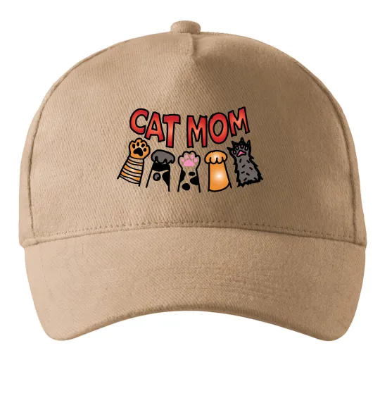 Кепка Cat mom лапки Песочный фото