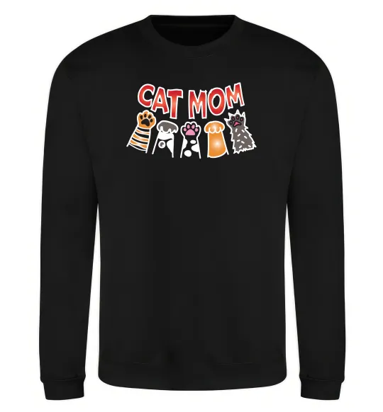 Свитшот Cat mom лапки Черный фото