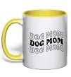 Чашка з кольоровою ручкою Dog mom Сонячно жовтий фото