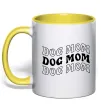 Чашка з кольоровою ручкою Dog mom Лимонний фото