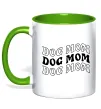 Чашка з кольоровою ручкою Dog mom Лаймовий фото