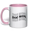 Чашка з кольоровою ручкою Dog mom Ніжно рожевий фото