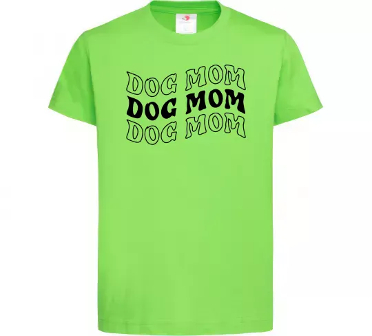 Дитяча футболка Dog mom Лаймовий фото