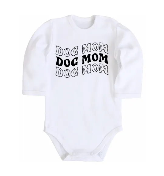 Дитячий бодік Dog mom Білий фото