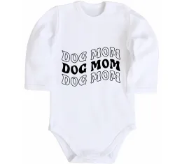 Дитячий бодік Dog mom Білий фото