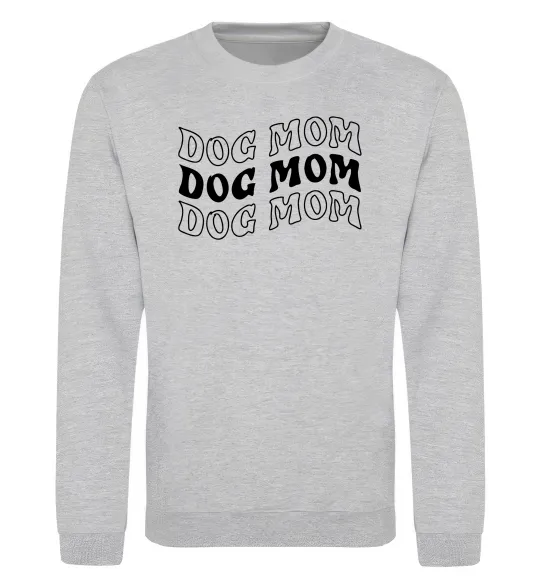 Свитшот Dog mom Серый меланж фото