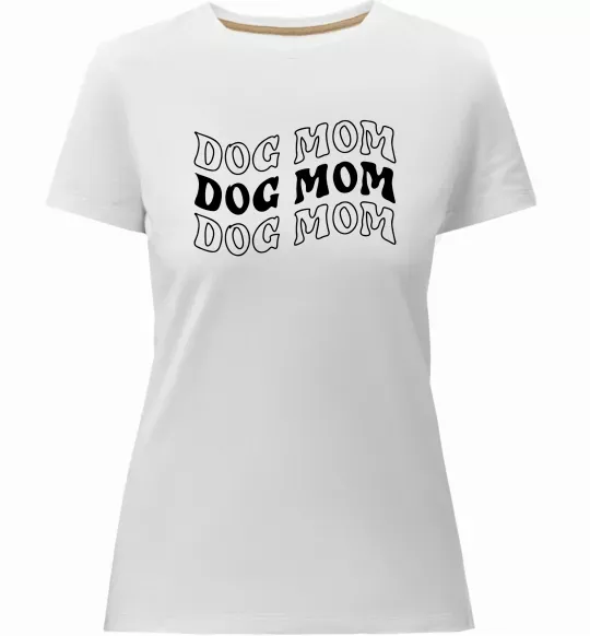 Жіноча преміум футболка Dog mom Білий фото