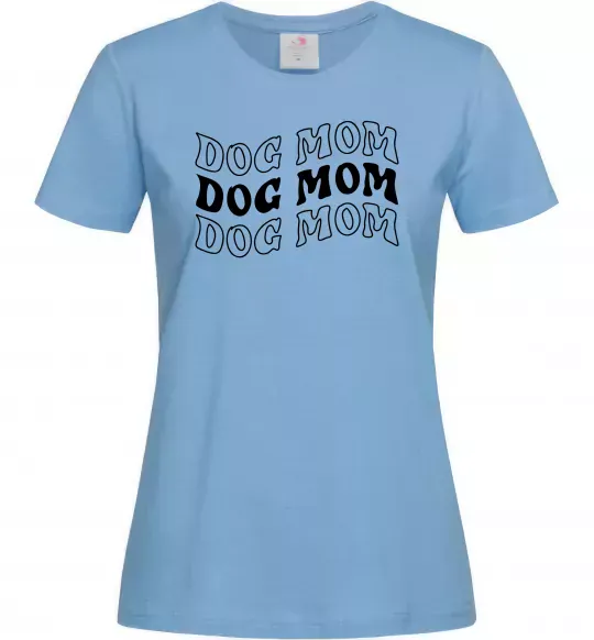 Жіноча футболка Dog mom Блакитний фото