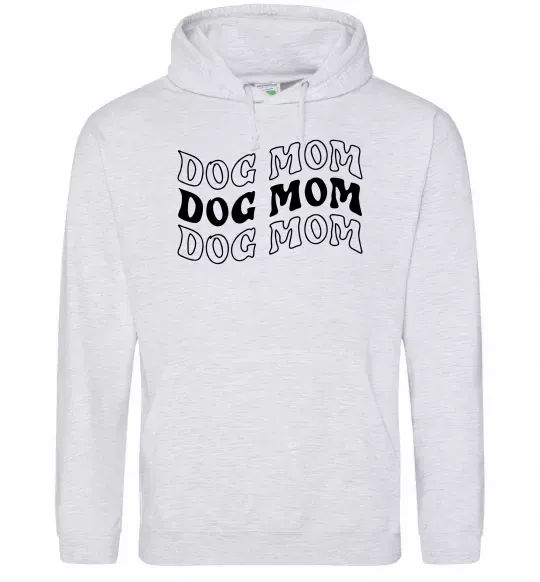 Жіноча толстовка (худі) Dog mom Сірий меланж фото