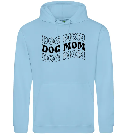 Женская толстовка (худи) Dog mom Голубой фото
