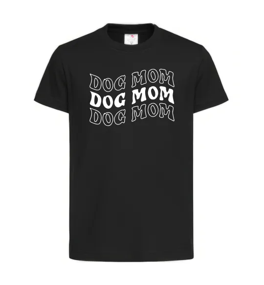 Детская футболка Dog mom Черный фото
