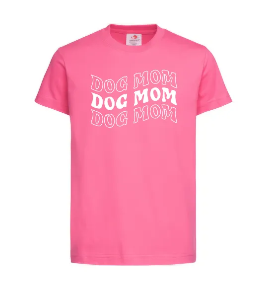 Детская футболка Dog mom Ярко-розовый фото
