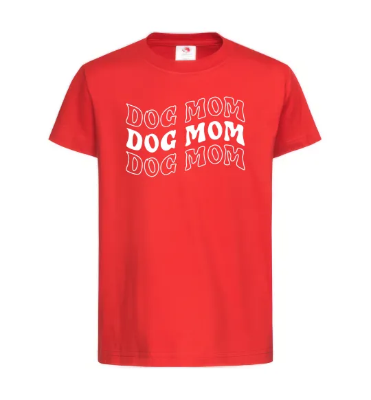 Детская футболка Dog mom Красный фото