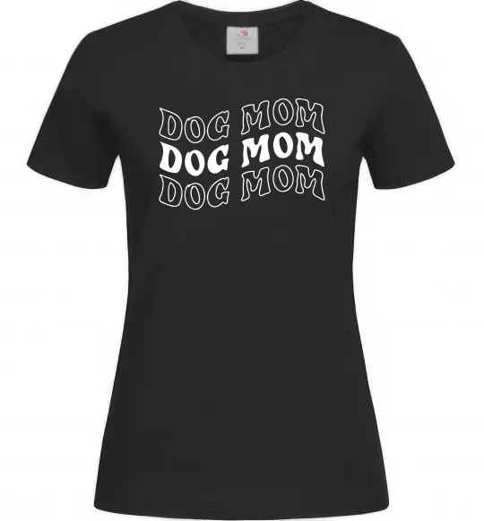 Жіноча футболка Dog mom Чорний фото