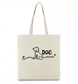 Эко-сумка Dog mom line Бежевый фото