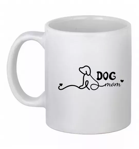 Чашка керамічна Dog mom line Білий фото