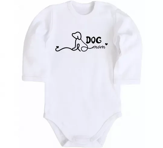 Детский боди Dog mom line Белый фото