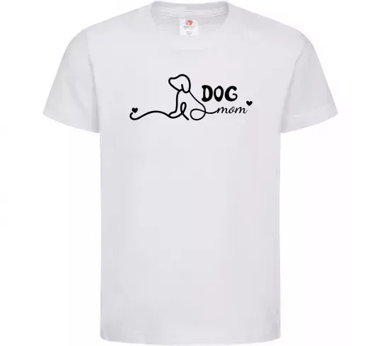 Детская футболка Dog mom line Белый фото