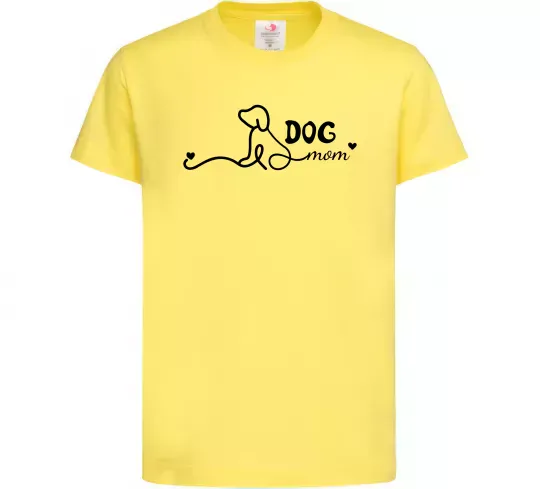 Детская футболка Dog mom line Лимонный фото