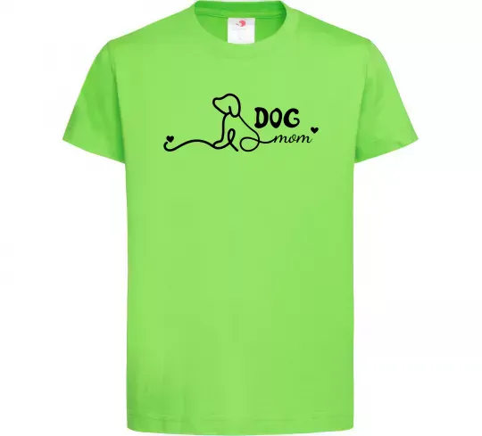 Детская футболка Dog mom line Лаймовый фото