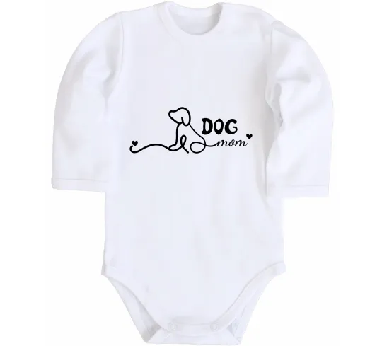 Дитячий бодік Dog mom line Білий фото