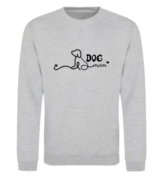 Свитшот Dog mom line Серый меланж фото