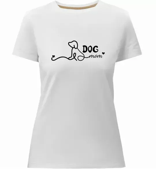 Женская премиум футболка Dog mom line Белый фото
