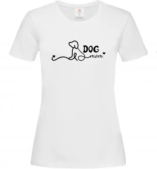 Женская футболка Dog mom line Белый фото