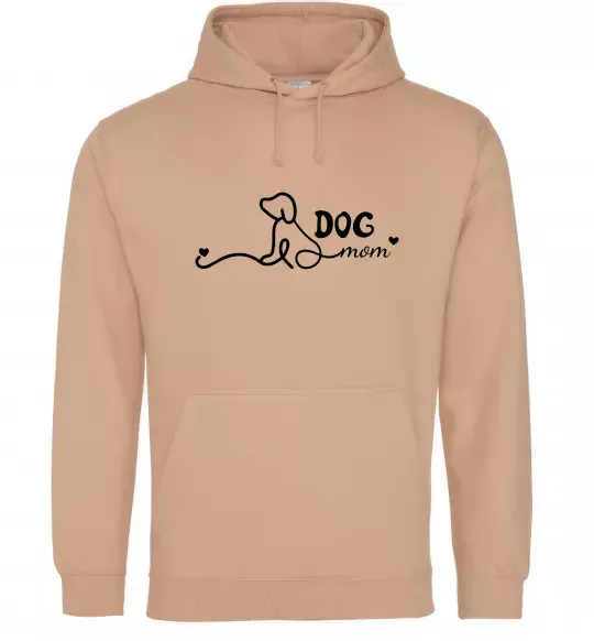 Женская толстовка (худи) Dog mom line Песочный фото