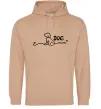 Женская толстовка (худи) Dog mom line Песочный фото