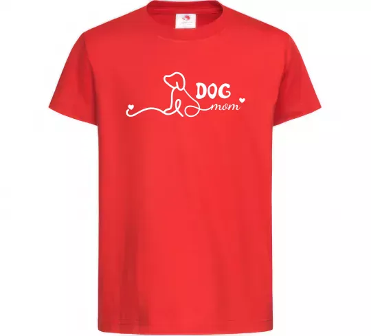 Детская футболка Dog mom line Красный фото