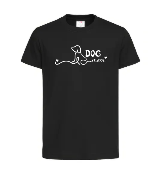 Детская футболка Dog mom line Черный фото