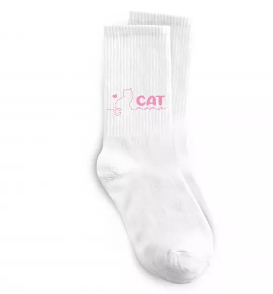 Шкарпетки Cat mama pink Білий фото