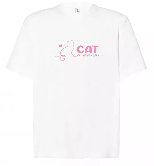 Футболка Оверсайз Cat mama pink Белый фото