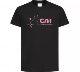 Детская футболка Cat mama pink Черный фото