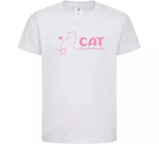 Дитяча футболка Cat mama pink Білий фото