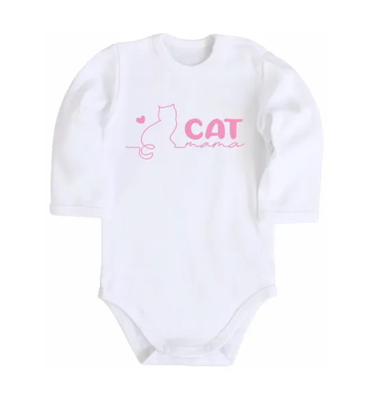 Дитячий бодік Cat mama pink Білий фото
