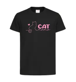 Дитяча футболка Cat mama pink Чорний фото