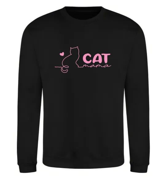 Свитшот Cat mama pink Черный фото