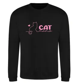 Свитшот Cat mama pink Черный фото