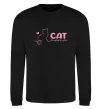 Свитшот Cat mama pink Черный фото