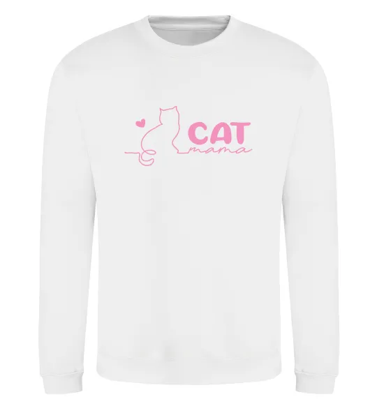 Свитшот Cat mama pink Белый фото