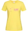 Женская футболка Cat mama pink Лимонный фото