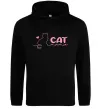 Женская толстовка (худи) Cat mama pink Черный фото