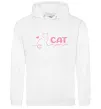 Женская толстовка (худи) Cat mama pink Белый фото