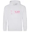 Женская толстовка (худи) Cat mama pink Серый меланж фото