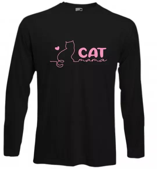 Лонгслив Cat mama pink Черный фото